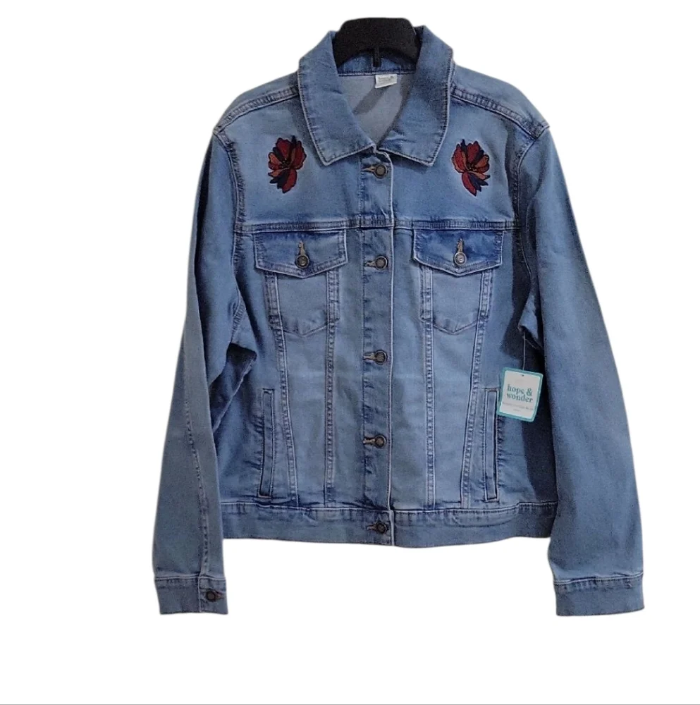 Hope & Wonder Embroidered Blue Jean Jacket - Picture 3 of 4